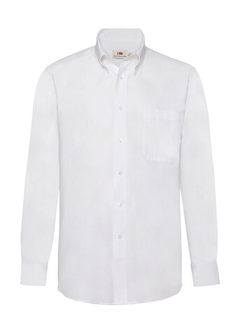 Fruit of the Loom Oxford Shirt LS, White, S bedrucken, Art.-Nr. 778010003
