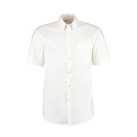 Kustom Kit Classic Fit Premium Oxford Shirt SSL, White, XS bedrucken, Art.-Nr. 784110000