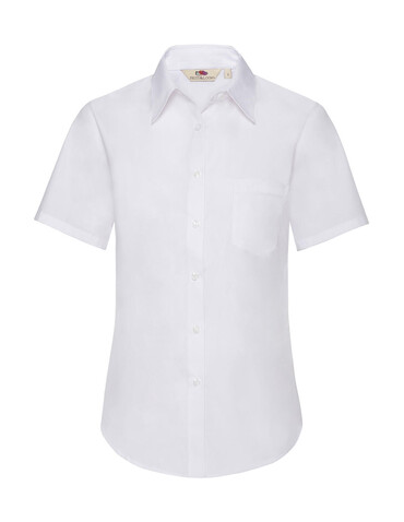 Fruit of the Loom Ladies` Poplin Shirt, White, XS bedrucken, Art.-Nr. 793010002