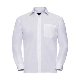 Russell Europe Poplin Shirt LS, White, S bedrucken, Art.-Nr. 794000003