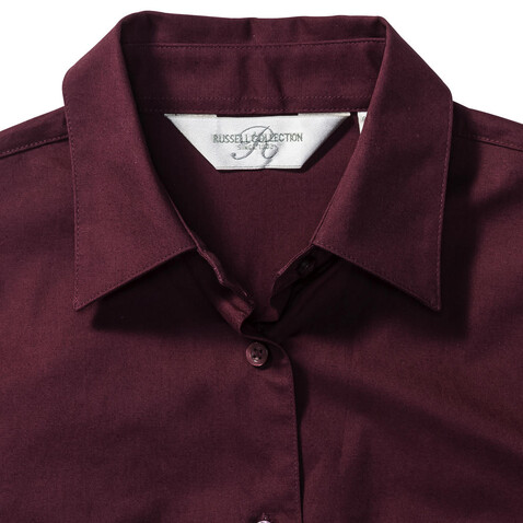 Russell Europe Ladies` Easy Care Fitted Shirt, Port, L bedrucken, Art.-Nr. 797004495
