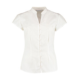 Kustom Kit Women`s Tailored Fit Mandarin Collar Blouse SSL, White, XS (8) bedrucken, Art.-Nr. 797110001 Kustom Kit Women`s Tailored Fit Mandarin Collar Blouse SSL, White, XS (8) bedrucken, Art.-Nr. 797110001