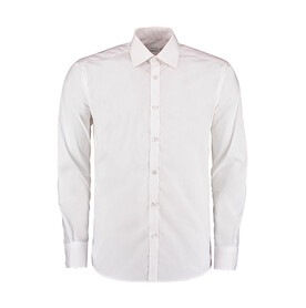 Kustom Kit Slim Fit Business Shirt LS, White, S bedrucken, Art.-Nr. 798110001