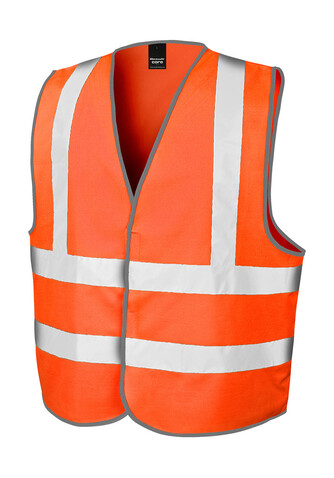 Result Hi-Vis Motorway Vest, Fluorescent Orange, S/M bedrucken, Art.-Nr. 813334054