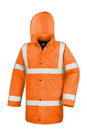 Result Core Hi-Vis Motorway Coat, Fluorescent Orange, S bedrucken, Art.-Nr. 818334053