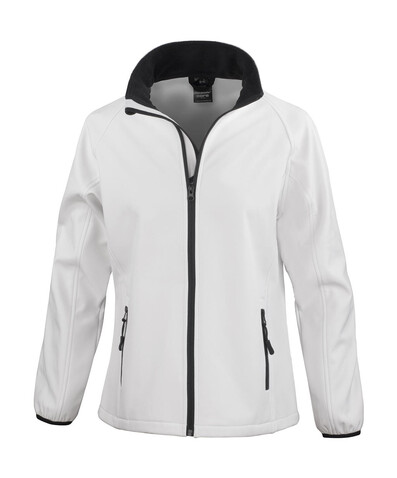 Result Ladies` Printable Softshell Jacket, White/Black, XS (8) bedrucken, Art.-Nr. 848330562