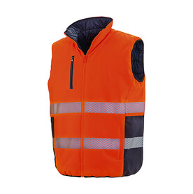 Result Reversible Soft Padded Safety Gilet, Fluo Orange/Navy, S bedrucken, Art.-Nr. 877334763 Result Reversible Soft Padded Safety Gilet, Fluo Orange/Navy, S bedrucken, Art.-Nr. 877334763