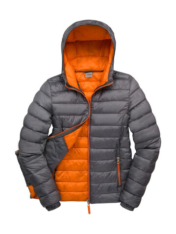 Result Ladies` Snow Bird Hooded Jacket, Grey/Orange, L (14) bedrucken, Art.-Nr. 894331625