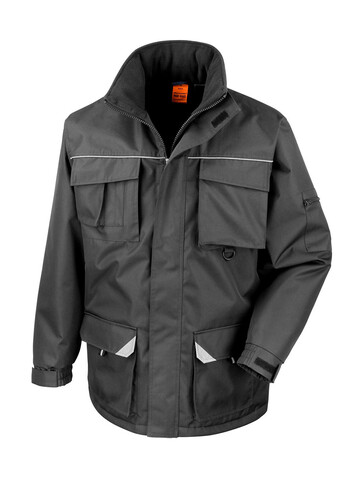 Result Work-Guard Sabre Long Coat, Black, 3XL bedrucken, Art.-Nr. 901331018