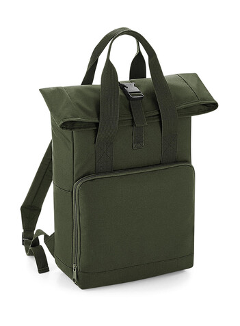 Bag Base Recycled Twin Handle Roll-Top Backpack, Olive Green, One Size bedrucken, Art.-Nr. 903295290