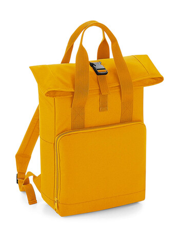 Bag Base Recycled Twin Handle Roll-Top Backpack, Mustard, One Size bedrucken, Art.-Nr. 903296450