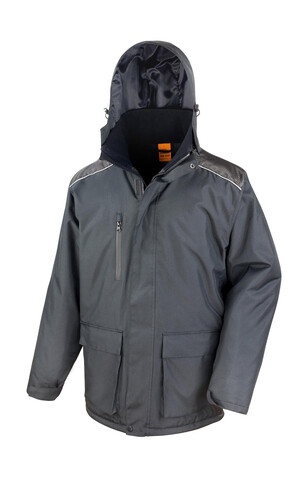 Result Work-Guard Vostex Long Coat, Black, 3XL bedrucken, Art.-Nr. 905331018