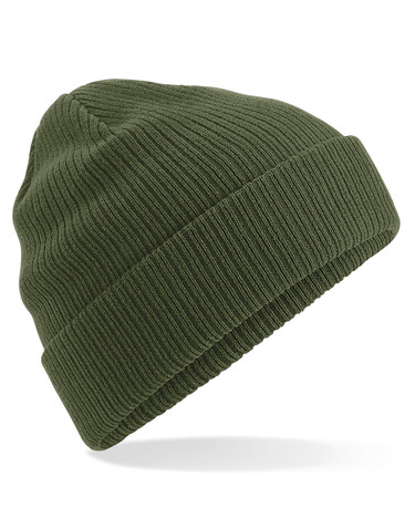 Beechfield Organic Cotton Beanie, Olive Green, One Size bedrucken, Art.-Nr. 905695300