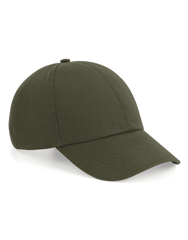 Beechfield Organic Cotton 6 Panel Cap, Olive Green, One Size bedrucken, Art.-Nr. 906695300