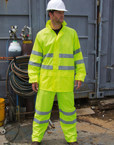 Result Hi-Vis Waterproof Suit, Fluorescent Yellow, L bedrucken, Art.-Nr. 912336054