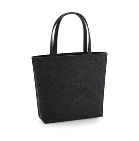Bag Base Felt Shopper, Charcoal Melange, One Size bedrucken, Art.-Nr. 913291050