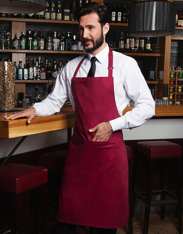 Karlowsky Bib Apron Basic with Pocket, Forest Green, One Size bedrucken, Art.-Nr. 913675410