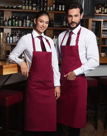 Karlowsky Bib Apron Basic with Pocket, Forest Green, One Size bedrucken, Art.-Nr. 913675410