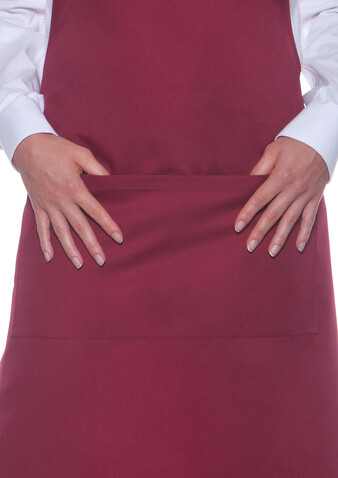 Karlowsky Bib Apron Basic with Pocket, Aubergine, One Size bedrucken, Art.-Nr. 913674450