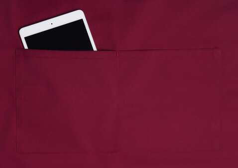 Karlowsky Bib Apron Basic with Pocket, Aubergine, One Size bedrucken, Art.-Nr. 913674450