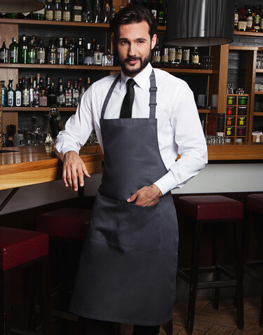 Karlowsky Bib Apron Basic with Pocket, Aubergine, One Size bedrucken, Art.-Nr. 913674450