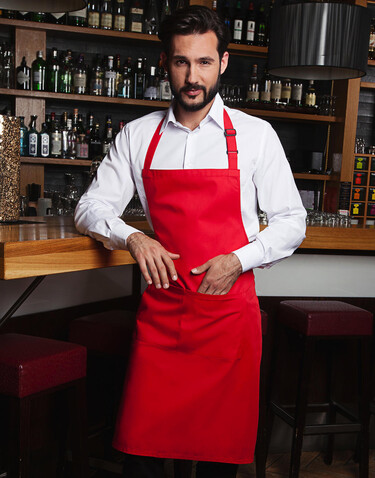 Karlowsky Bib Apron Basic with Pocket, Forest Green, One Size bedrucken, Art.-Nr. 913675410