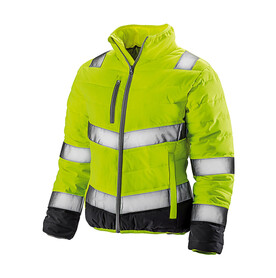 Result Women`s Soft Padded Safety Jacket, Fluo Yellow/Grey, XS bedrucken, Art.-Nr. 916336752 Result Women`s Soft Padded Safety Jacket, Fluo Yellow/Grey, XS bedrucken, Art.-Nr. 916336752