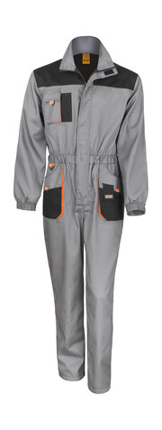 Result LITE Coverall, Grey/Black/Orange, 2XL bedrucken, Art.-Nr. 921331826