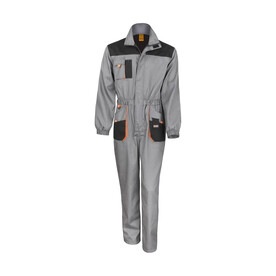 Result LITE Coverall, Grey/Black/Orange, XS bedrucken, Art.-Nr. 921331821