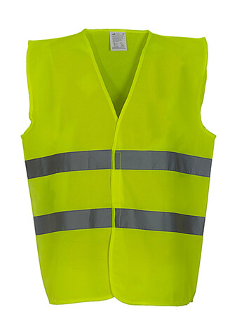 Yoko Fluo 2 Bands Waistcoat, Fluo Yellow, 2XL bedrucken, Art.-Nr. 925776057