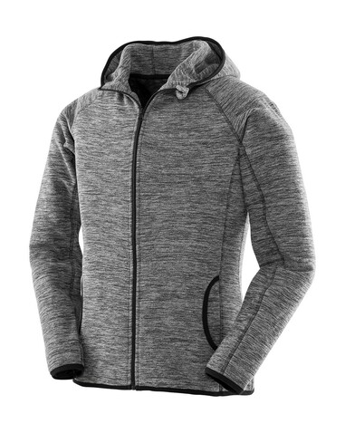 Result Women`s Microfleece Hoodi, Marl Grey/Black, L bedrucken, Art.-Nr. 932331485