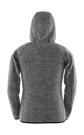 Result Women`s Microfleece Hoodi, Marl Grey/Black, 2XL bedrucken, Art.-Nr. 932331487