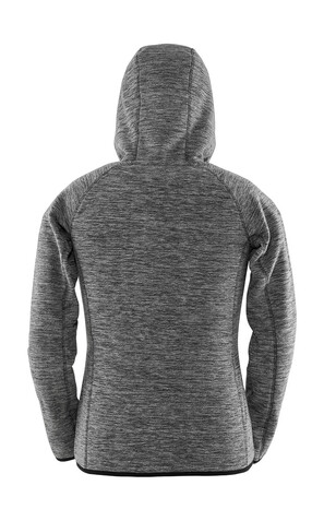 Result Women`s Microfleece Hoodi, Marl Grey/Black, L bedrucken, Art.-Nr. 932331485