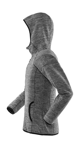 Result Women`s Microfleece Hoodi, Marl Grey/Black, 2XL bedrucken, Art.-Nr. 932331487