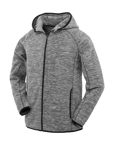 Result Men`s Microfleece Hoodi, Marl Grey/Black, M bedrucken, Art.-Nr. 933331484