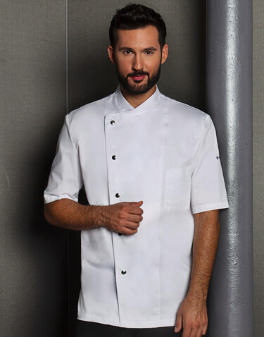 Karlowsky Chef Jacket Gustav Short Sleeve, White, 46 (S) bedrucken, Art.-Nr. 935670001