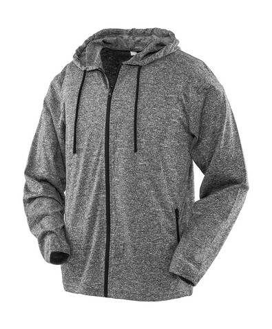 Result Men`s Hooded Tee-Jacket, Marl Grey, 3XL bedrucken, Art.-Nr. 936331188