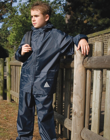 Result Junior Waterproof Jacket/Trouser Set, Red, XS (3-4/104) bedrucken, Art.-Nr. 998334003