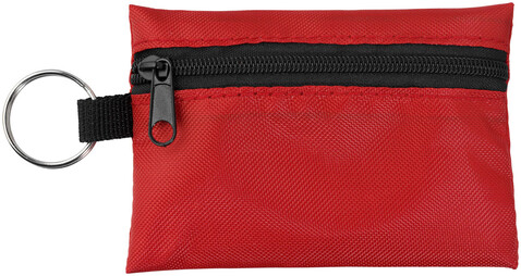 Valdemar 16-teilige Erste-Hilfe-Tasche mit Schlüsselanhänger, rot bedrucken, Art.-Nr. 12200904