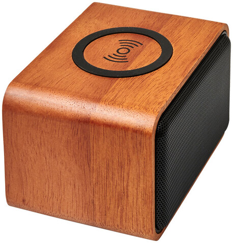 Wooden 3W Lautsprecher mit kabellosem Lade-Pad, holz bedrucken, Art.-Nr. 12400700