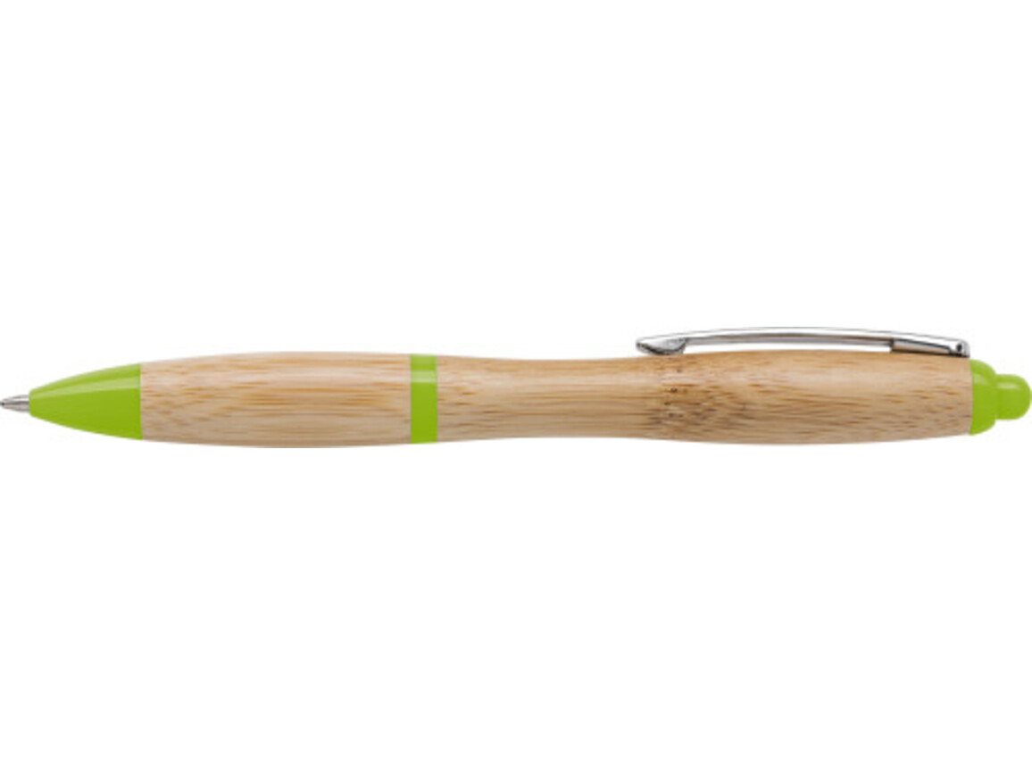 Kugelschreiber aus Bambus Hetty – Limettengrün bedrucken, Art.-Nr. 019999999_8794