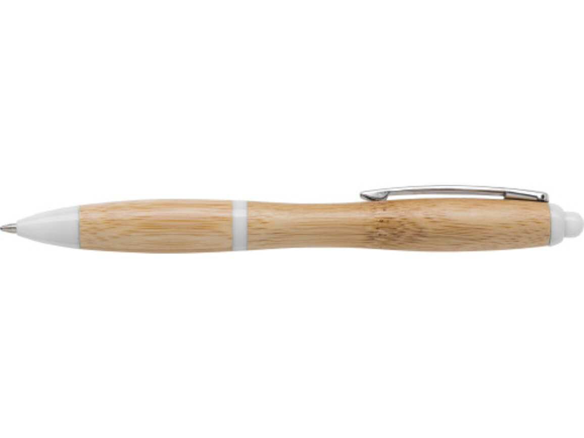 Kugelschreiber aus Bambus Hetty – Weiß bedrucken, Art.-Nr. 002999999_8794