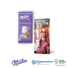 Schokoladentafel von Milka, 40 g, Klimaneutral, FSC®-zertifiziert bedrucken, Art.-Nr. 91276