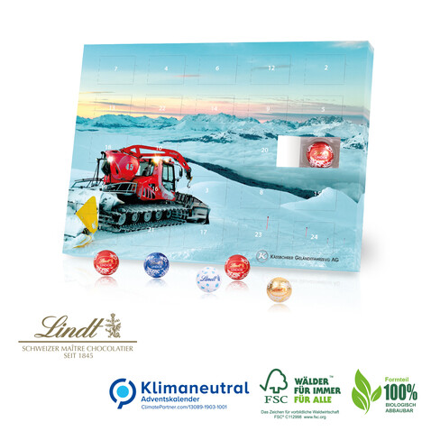 Ökologischer Adventskalender Lindt &quot;Organic&quot;, Klimaneutral, FSC®-zertifiziert bedrucken, Art.-Nr. 95301