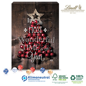 Wand-Adventskalender Lindt &amp;quot;Gourmet Edition&amp;quot;, Klimaneutral, FSC®-zertifiziert bedrucken, Art.-Nr. 95323