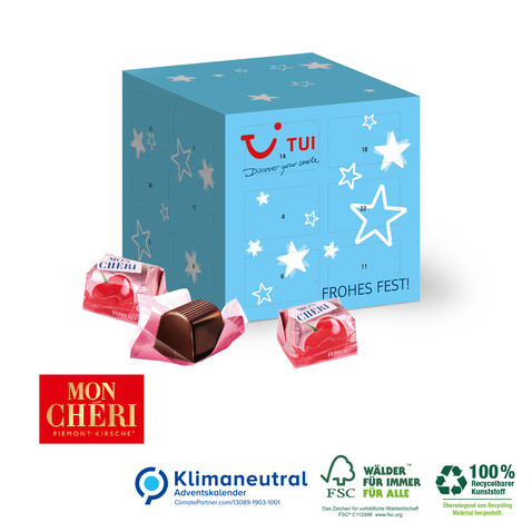 Adventskalender &quot;Cube&quot; Ferrero, Klimaneutral, FSC®-zertifiziert bedrucken, Art.-Nr. 95325