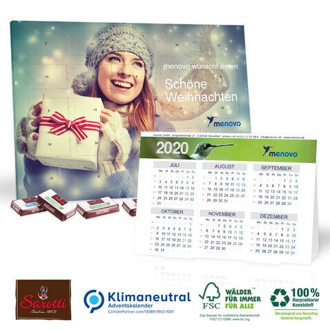 &quot;2 in 1&quot; Adventskalender mit Jahresplaner , Klimaneutral, FSC®-zertifiziert bedrucken, Art.-Nr. 95333