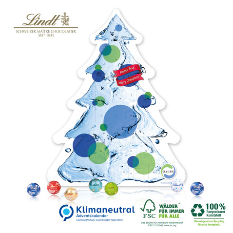 Adventskalender Lindt &quot;Weihnachtsbaum&quot;, Klimaneutral, FSC®-zertifiziert bedrucken, Art.-Nr. 95345