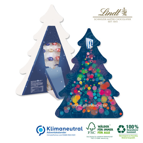 Adventskalender Lindt &quot;Weihnachtsbaum&quot;, Klimaneutral, FSC®-zertifiziert bedrucken, Art.-Nr. 95345