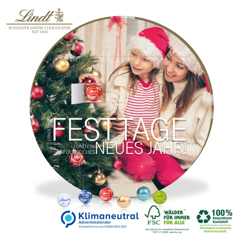 Adventskalender Lindt &quot;Centro&quot;, Klimaneutral, FSC®-zertifiziert bedrucken, Art.-Nr. 95354